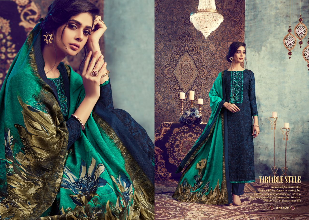 Fluence Pure Pashmina Winter Collection Of Dress Material.