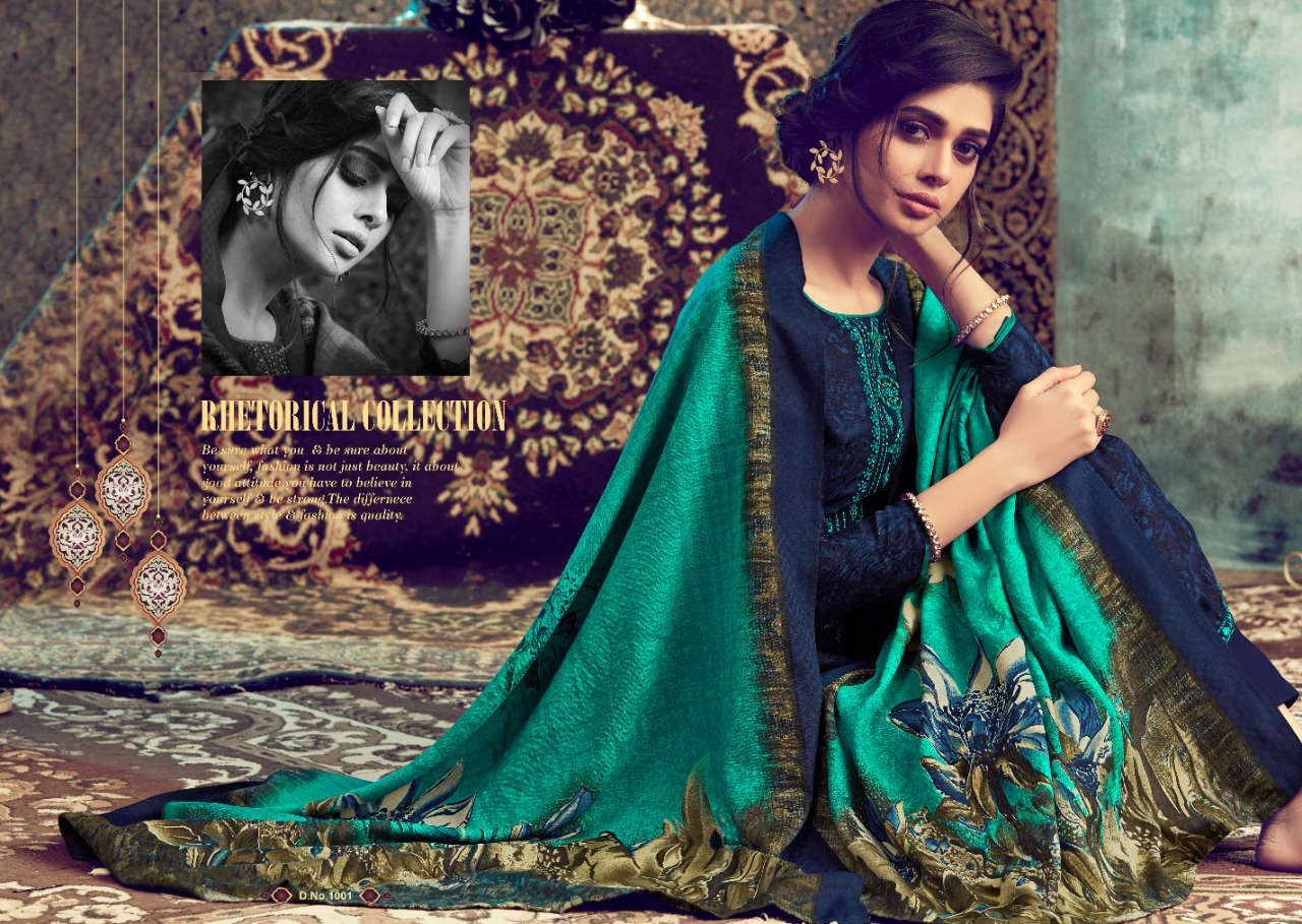 Fluence Pure Pashmina Winter Collection Of Dress Material.