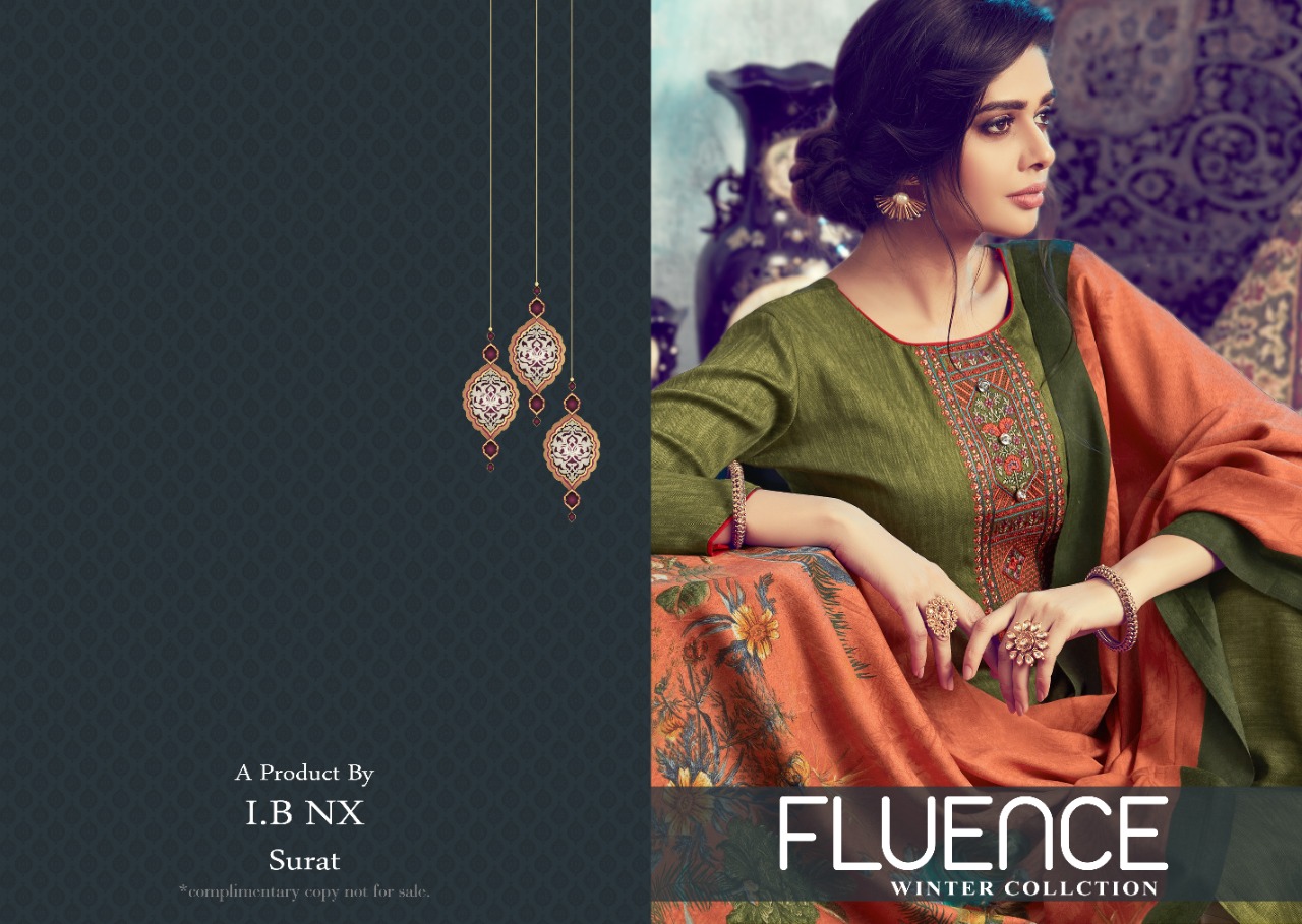 Fluence Pure Pashmina Winter Collection Of Dress Material.
