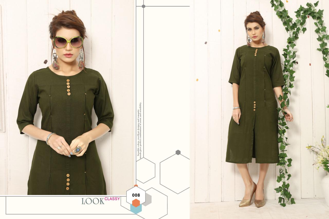 Gallberry Presents Colors Rayon Slub Straight Kurtis Catalogue