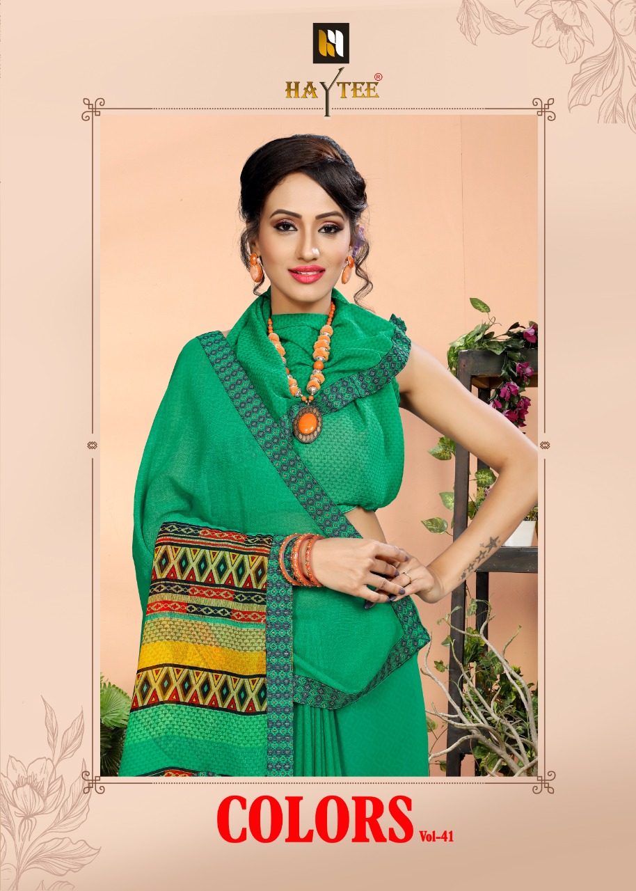Haytee Present Colors Vol 41 Fancy Running Wear Printed Sarees Catalogue
