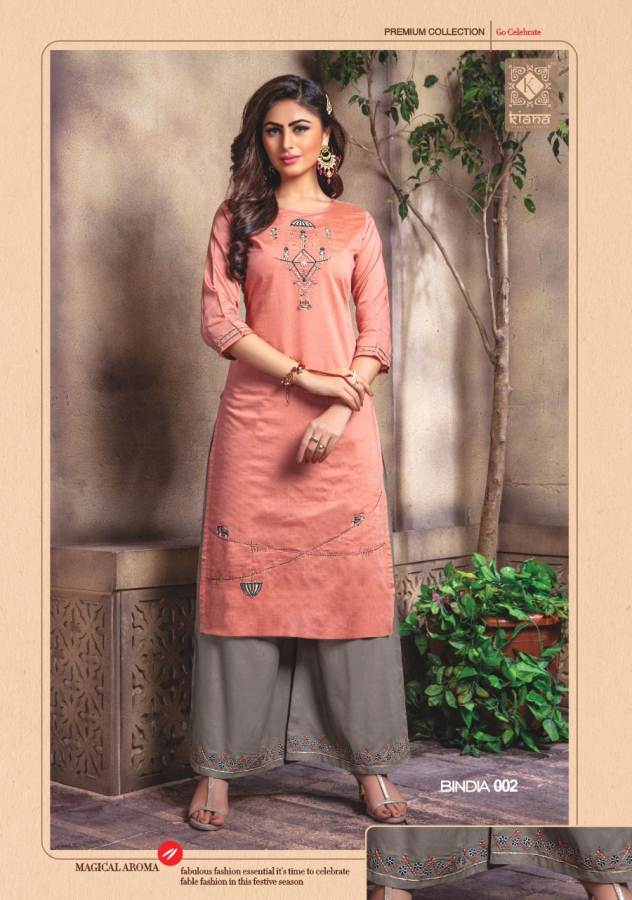 Kiana Present Bindiya Designer Rich Look Kurti With Bottom