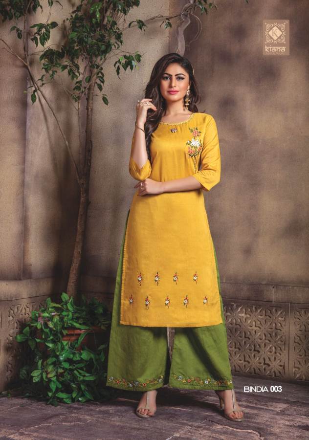Kiana Present Bindiya Designer Rich Look Kurti With Bottom