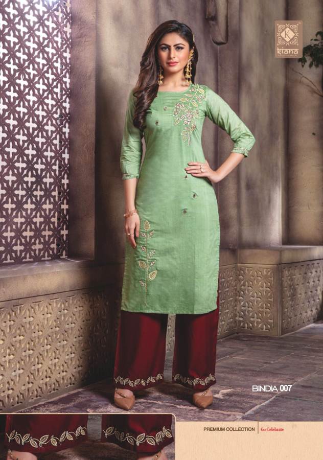 Kiana Present Bindiya Designer Rich Look Kurti With Bottom