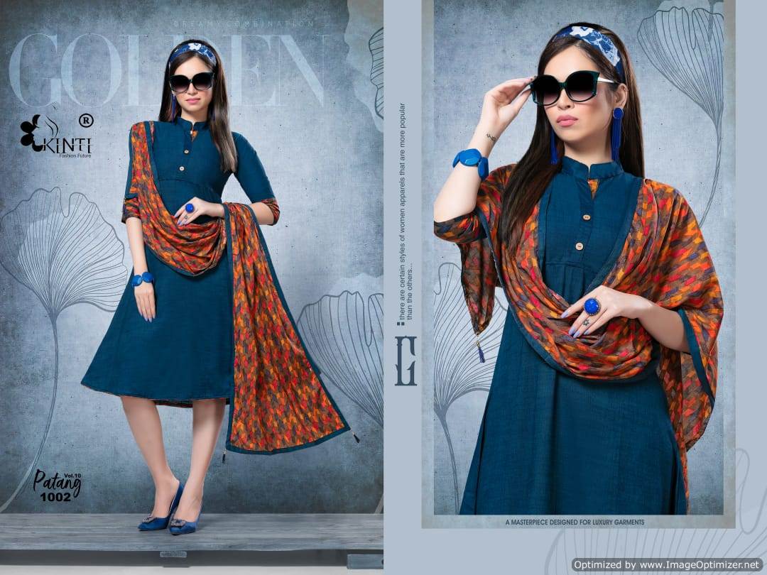 Kinti By Patang Vol 10 Kurti With Printed Stroll Collection.