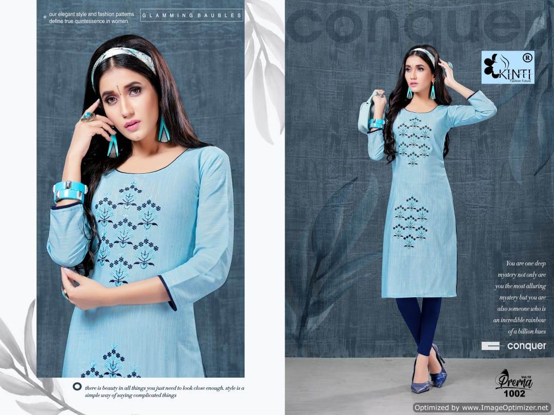 Kinti By Prerna Vol 10 Straight Cut Handloom Printed Kurtis Catalogue