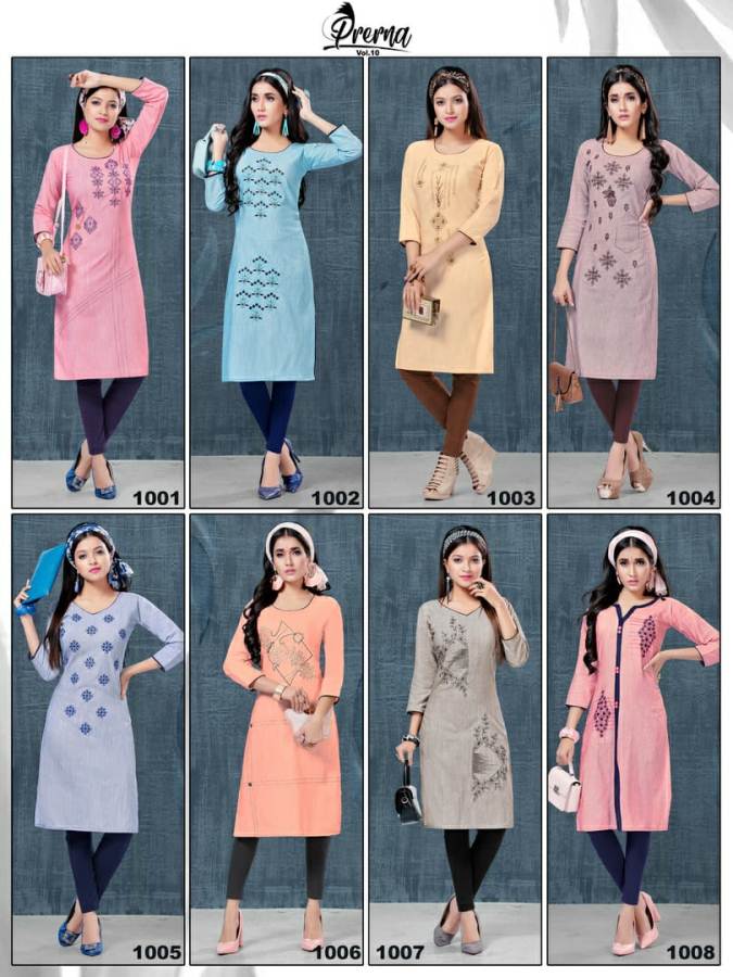 Kinti By Prerna Vol 10 Straight Cut Handloom Printed Kurtis Catalogue