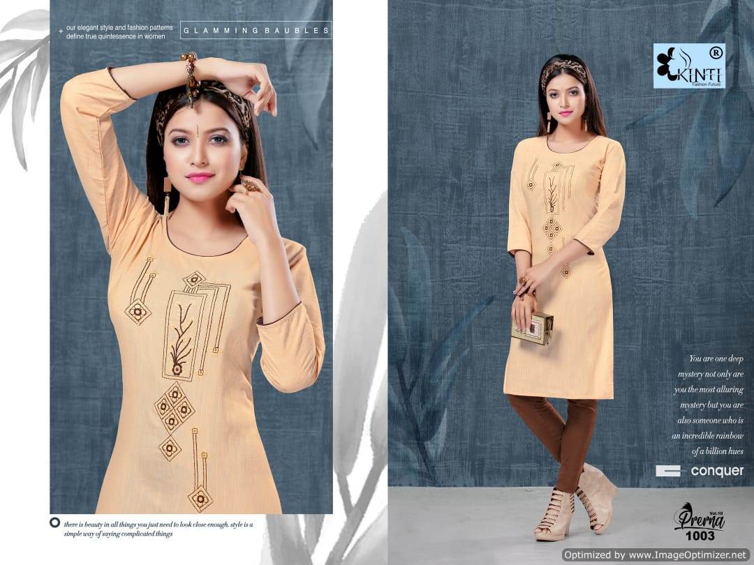 Kinti By Prerna Vol 10 Straight Cut Handloom Printed Kurtis Catalogue