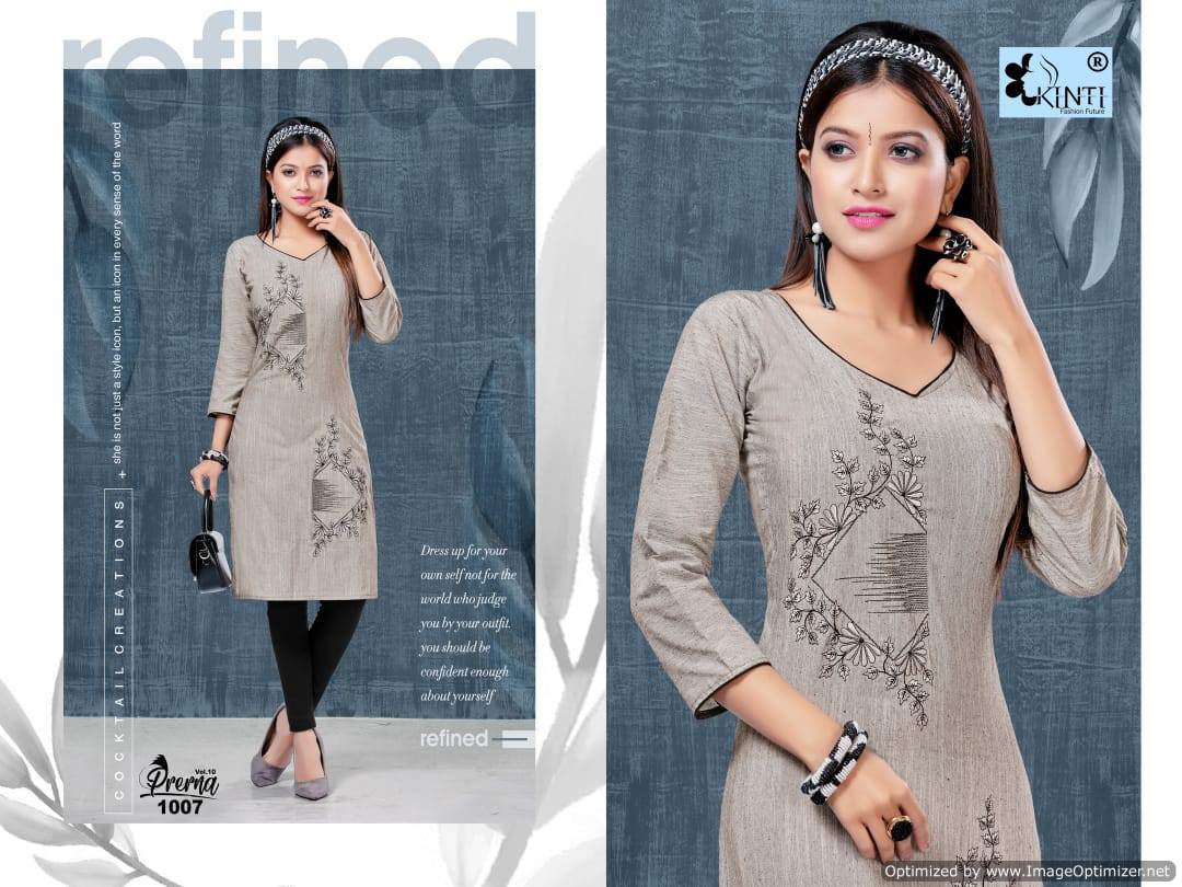 Kinti By Prerna Vol 10 Straight Cut Handloom Printed Kurtis Catalogue