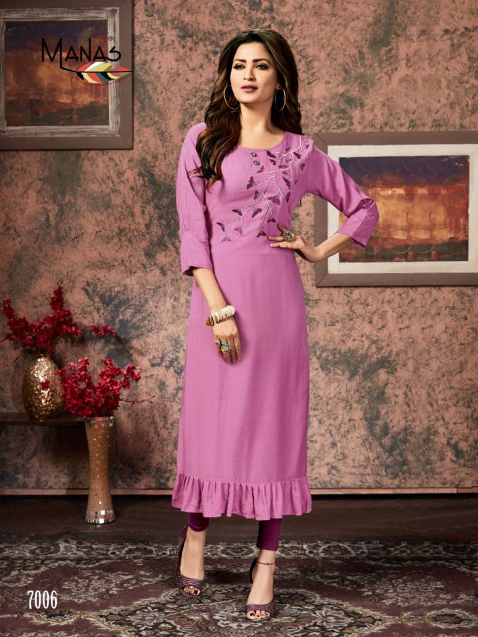 Manas By Sakhi Casual Wear Straight Cut Kurtis Collection.