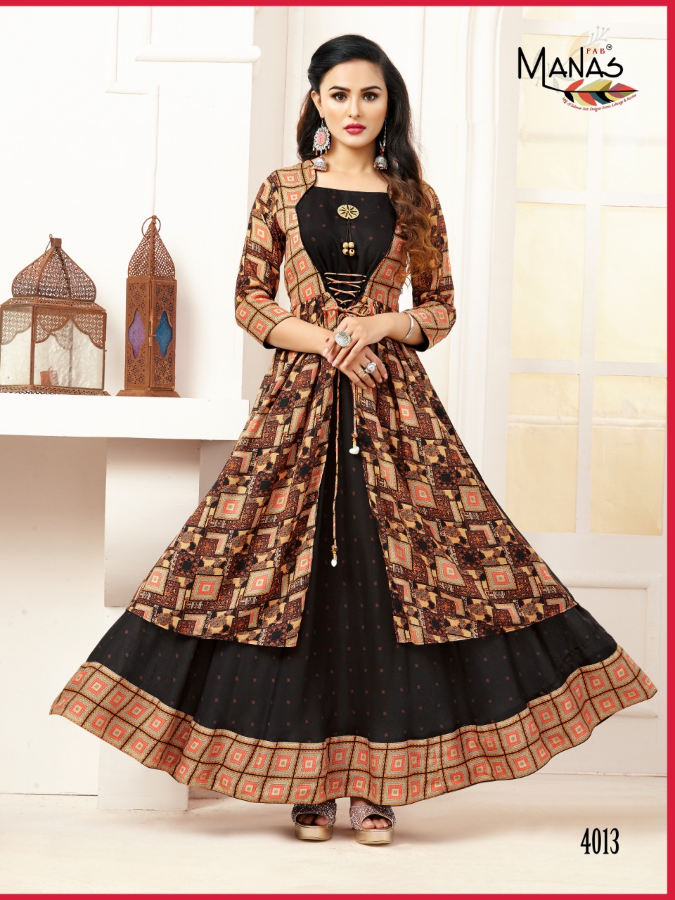 Manas By Valentina Vol 2 Long Party Wear Kurtis Catalogue.