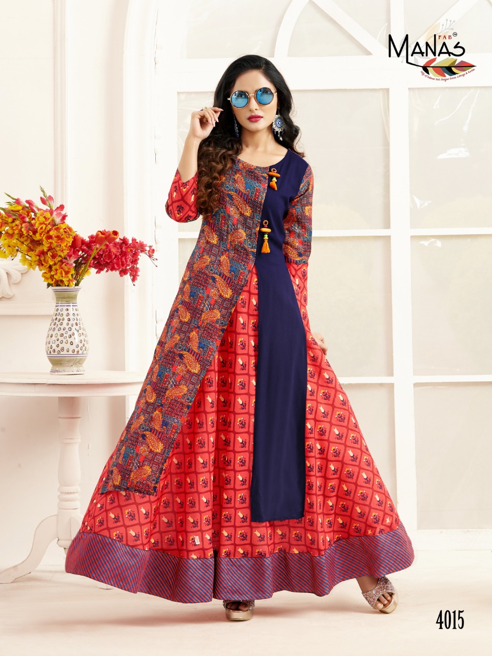 Manas By Valentina Vol 2 Long Party Wear Kurtis Catalogue.