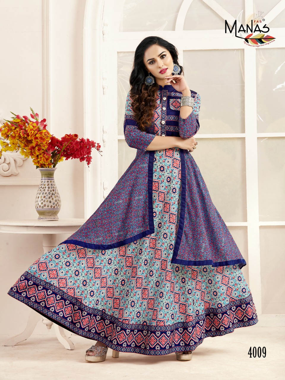 Manas By Valentina Vol 2 Long Party Wear Kurtis Catalogue.