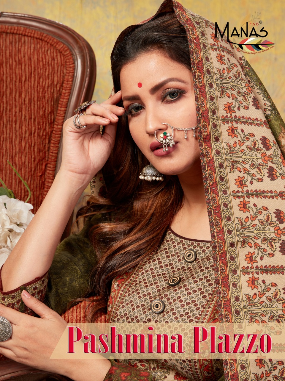 Manas Fab Present Pashmina Plazo Special Winter Collection Of Dress Material.