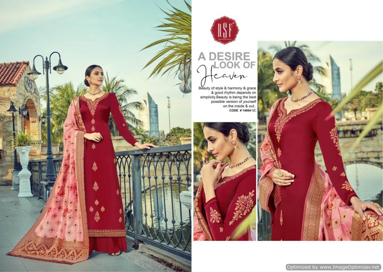 Rsf By Sheesha Pure Satin Georgette Embroidered Salwar Suits