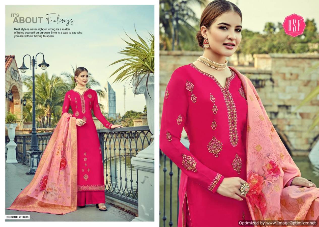 Rsf By Sheesha Pure Satin Georgette Embroidered Salwar Suits
