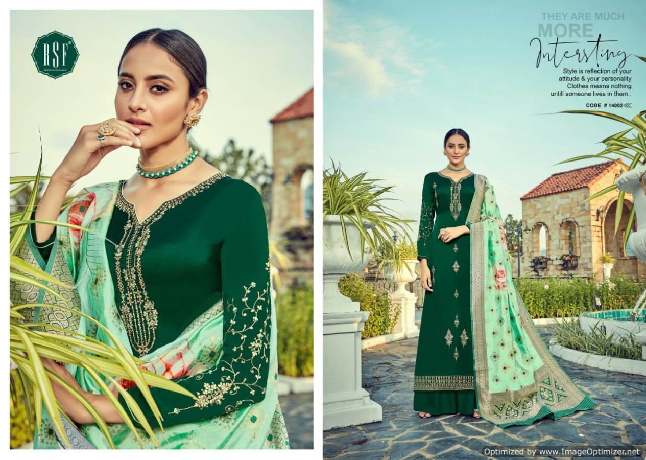 Rsf By Sheesha Pure Satin Georgette Embroidered Salwar Suits