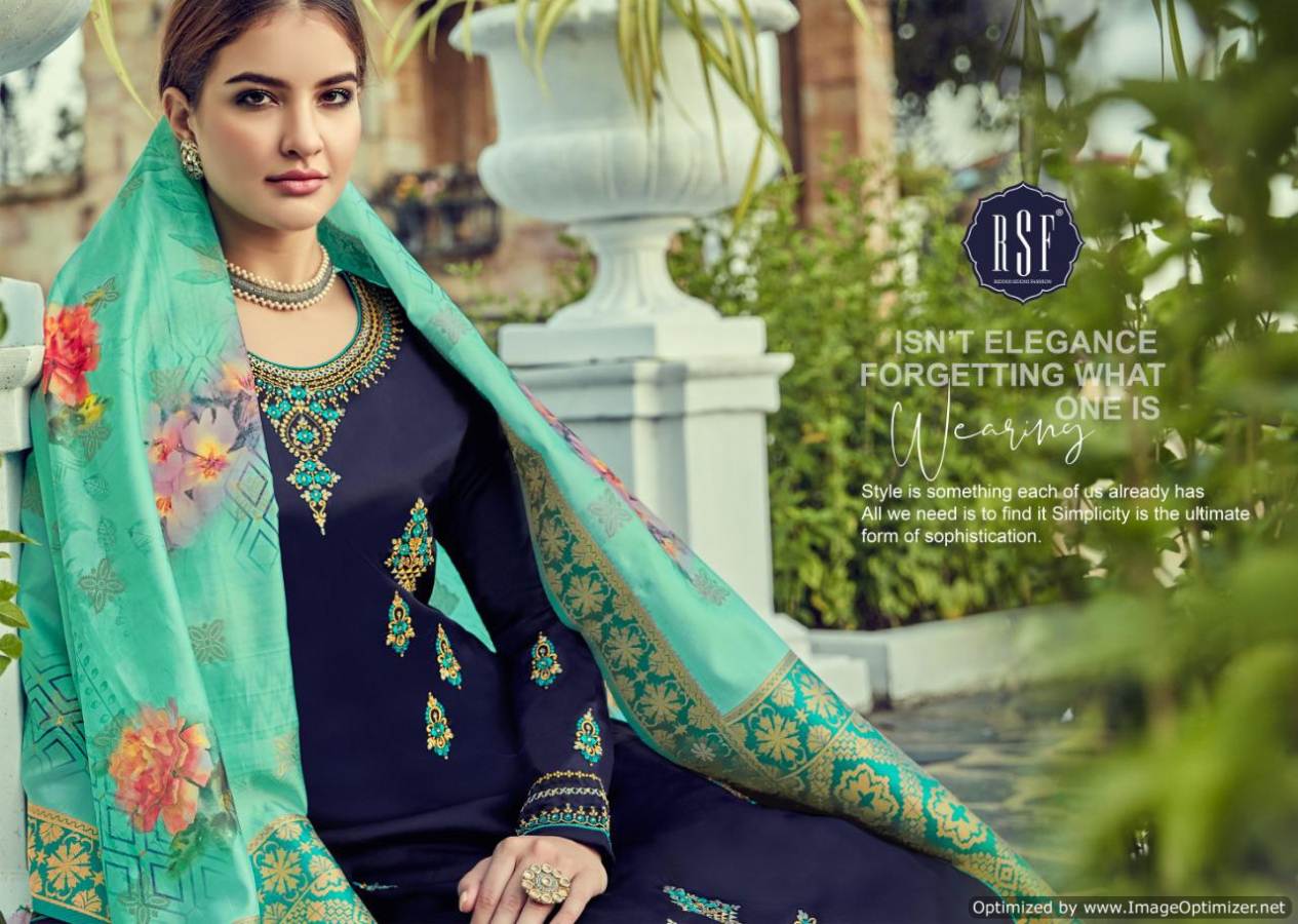Rsf By Sheesha Pure Satin Georgette Embroidered Salwar Suits