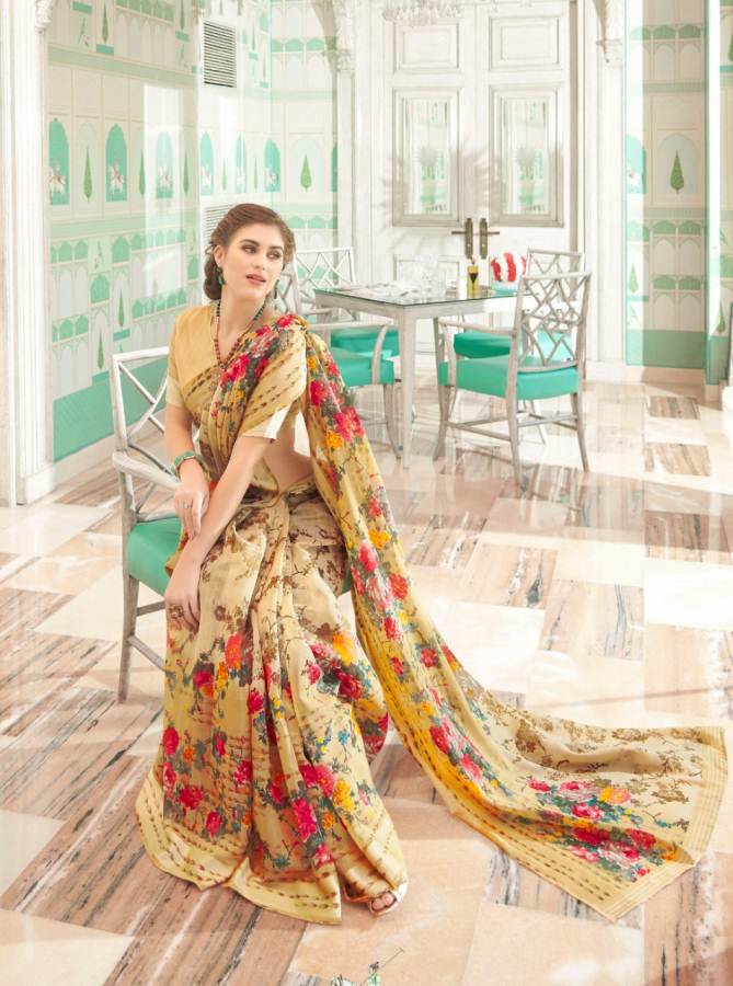 Shangrila By Kanishka Of Linen Cottton Saree Catalogue