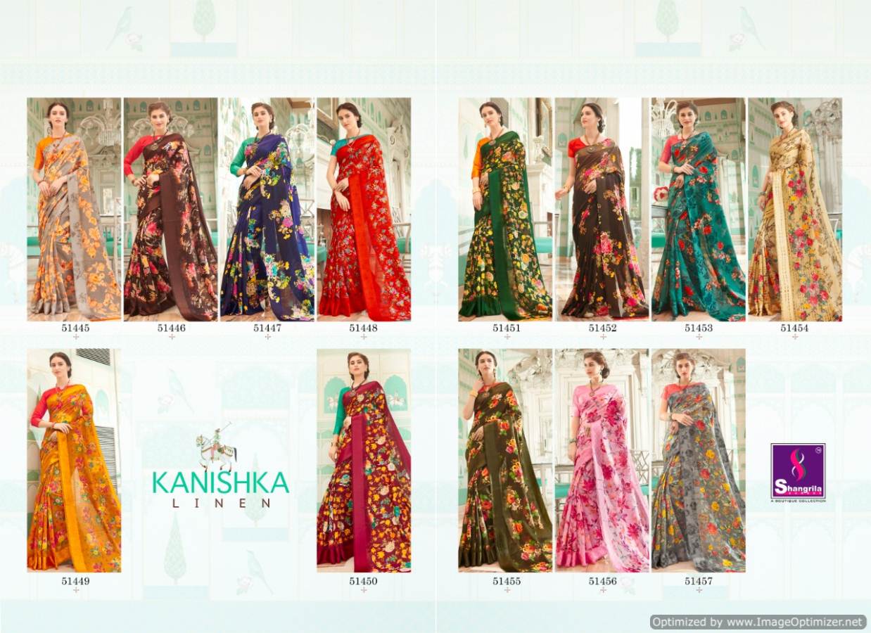 Shangrila By Kanishka Of Linen Cottton Saree Catalogue