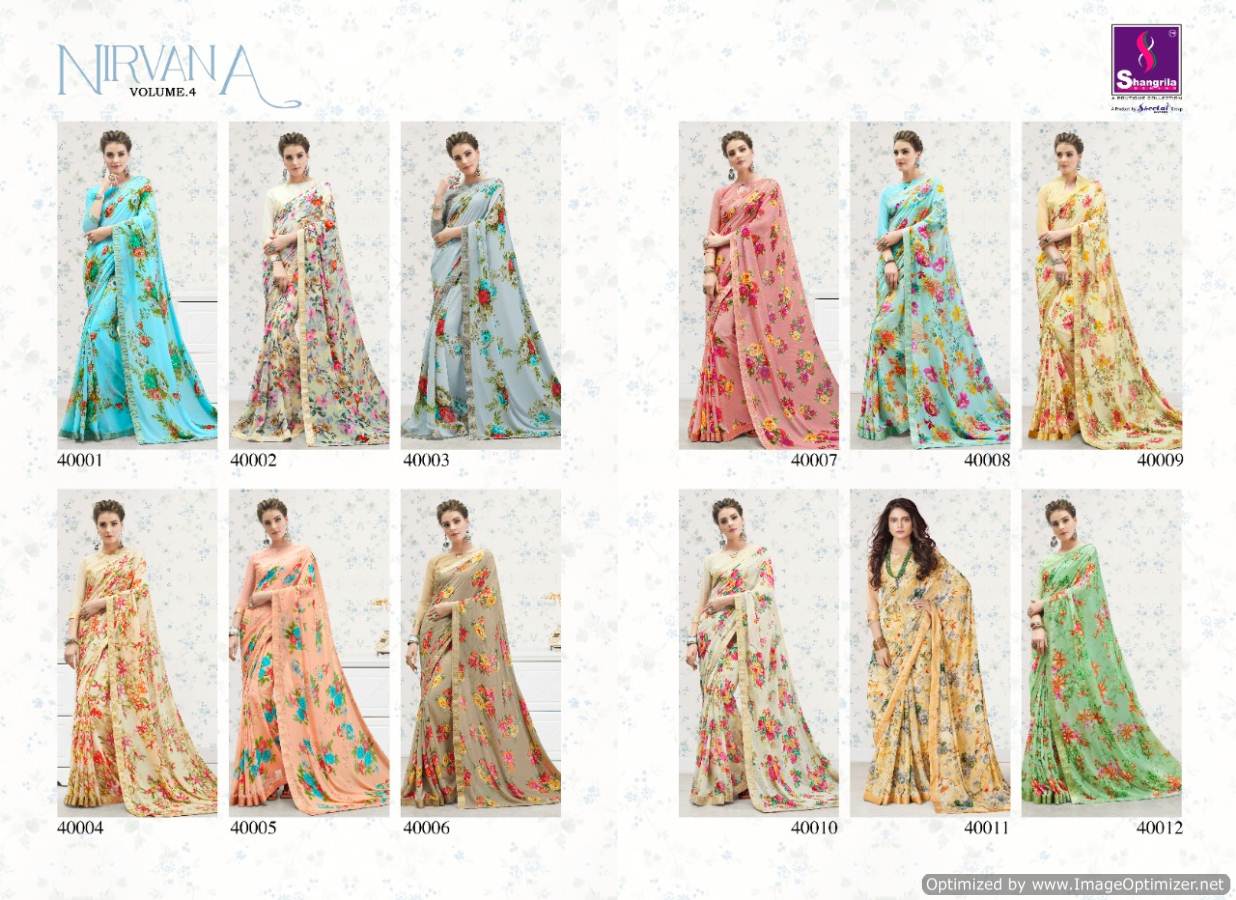 Shangrila By Nirvana Vol 4 Exclusive Floral Prints Sarees Collection