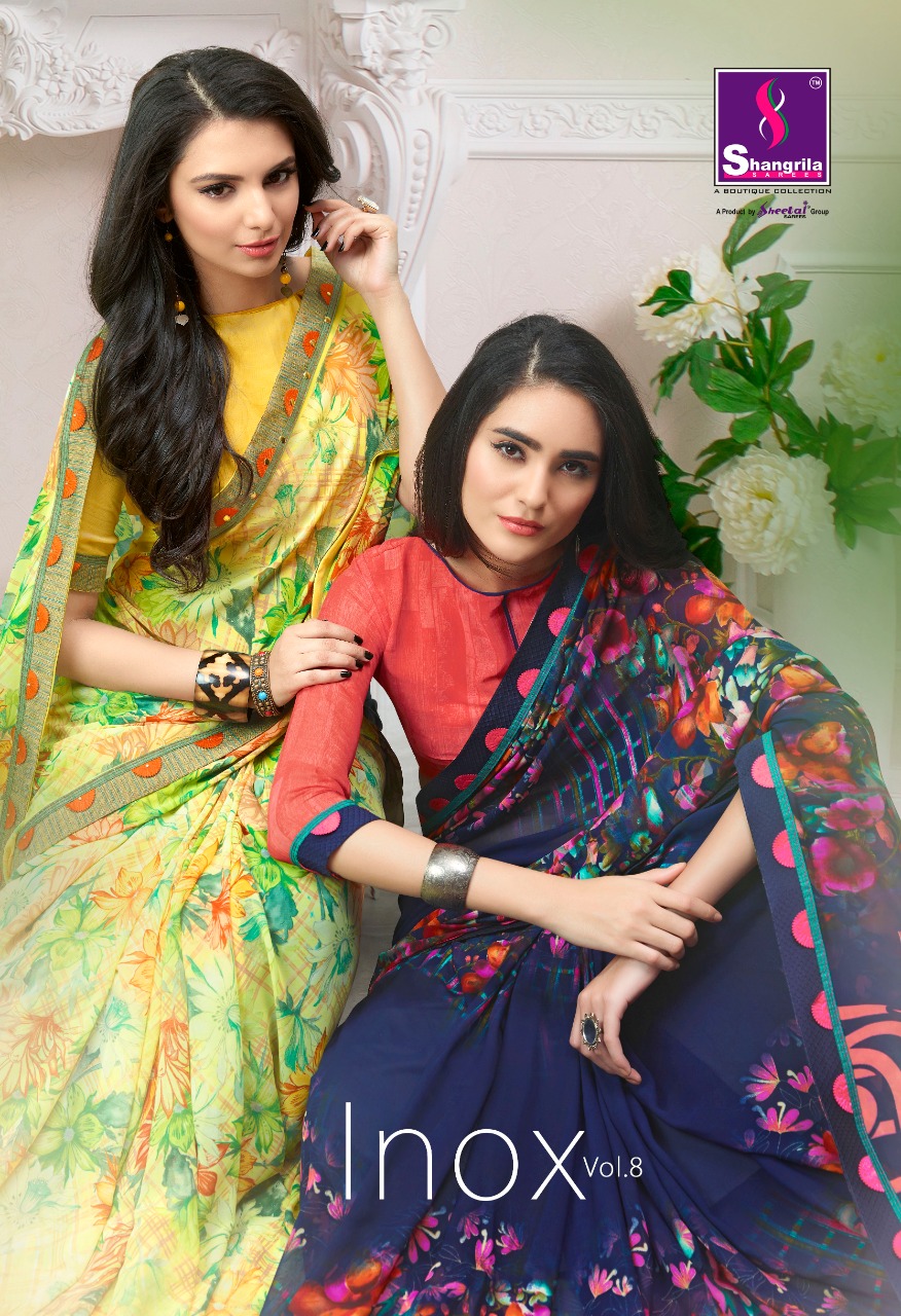 Shangrila Present Inox Vol 8 Fancy Printed Saree Catalogue.