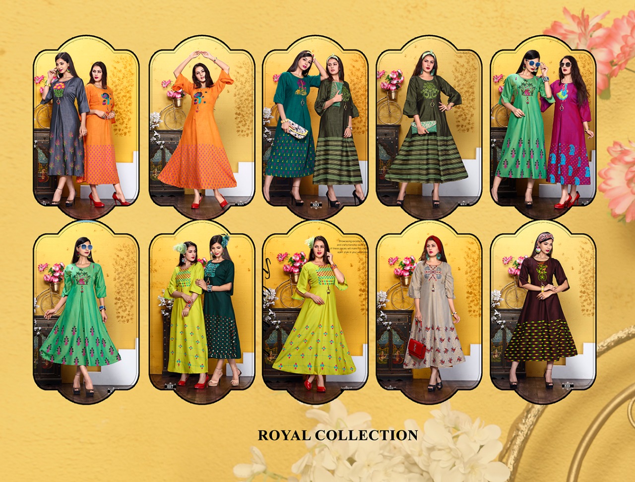Trendy Rhythm Vol 6 Heavy Rayon Stylish Kurtis Catalogue.