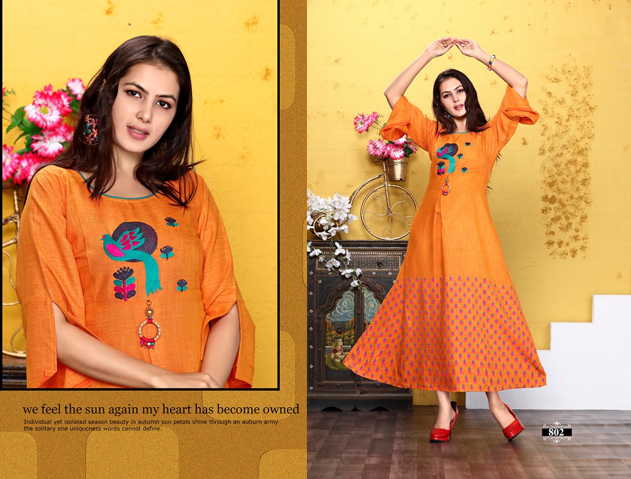Trendy Rhythm Vol 6 Heavy Rayon Stylish Kurtis Catalogue.