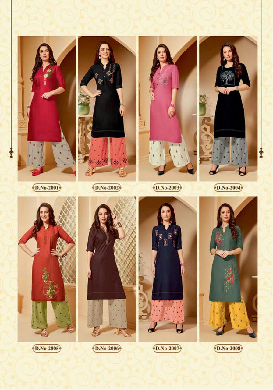 Wanna Present Stylic Vol 3 Designer Rayon Kurti With Palazzo Catalogue