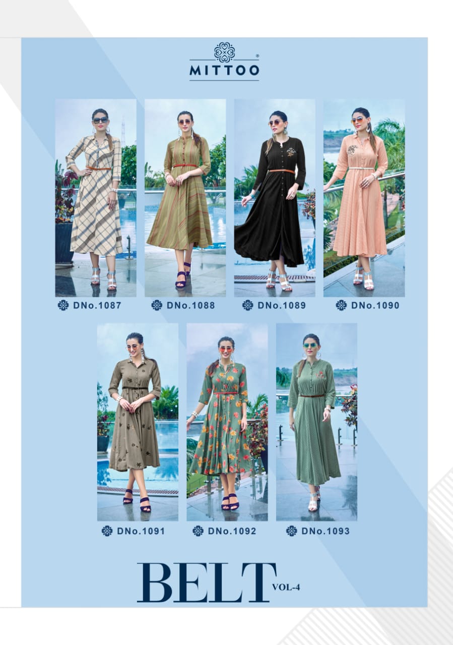 Mittoo Paresent Belt Vol 4 Designers Kurtis Catalogue