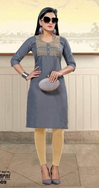 Kinti By Morni Vol 10 Embroidered Short Kurtis Catalogue