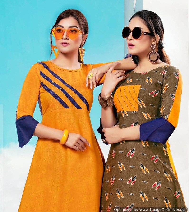 Kinti  By Sunday Monday Vol 3 Collection. 2 In 1 Kurti