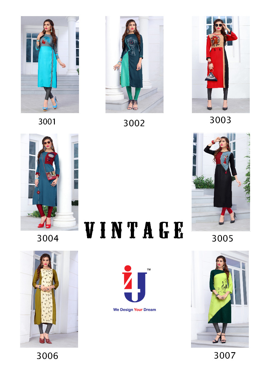 I4u Present Vintage Casual Wear Cut Style Kurtis Catalogue