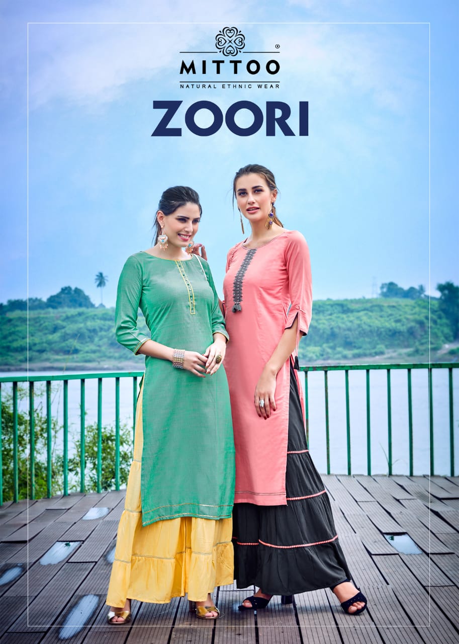 Mittoo Present Zoori  Catalogue Designer Kurtis With Sharara