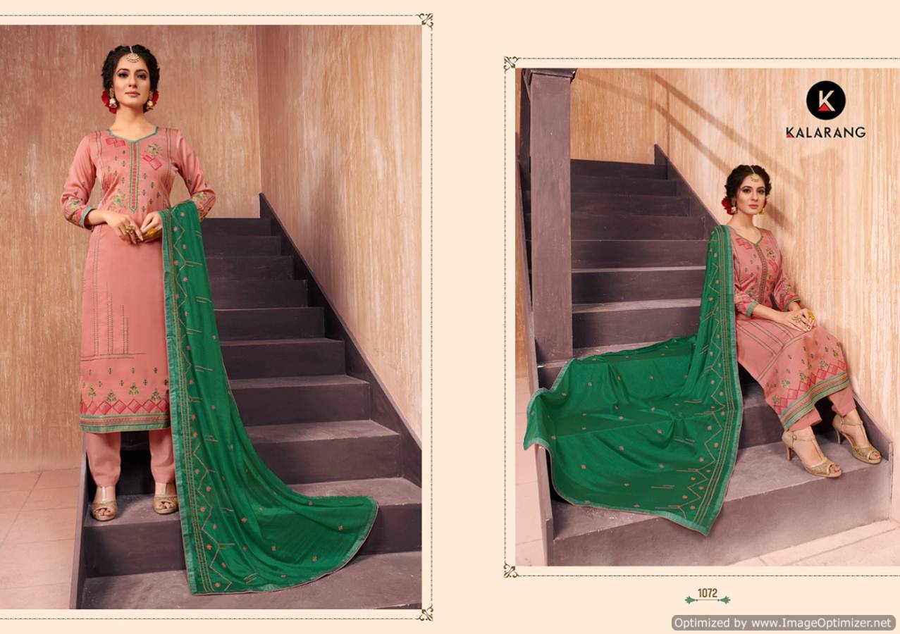 Kalarang Presents Alvira Vol  2 Designer Modal Satin Fancy Embroidered Dress Material