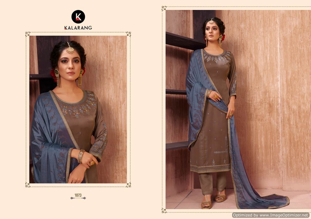 Kalarang Presents Alvira Vol  2 Designer Modal Satin Fancy Embroidered Dress Material