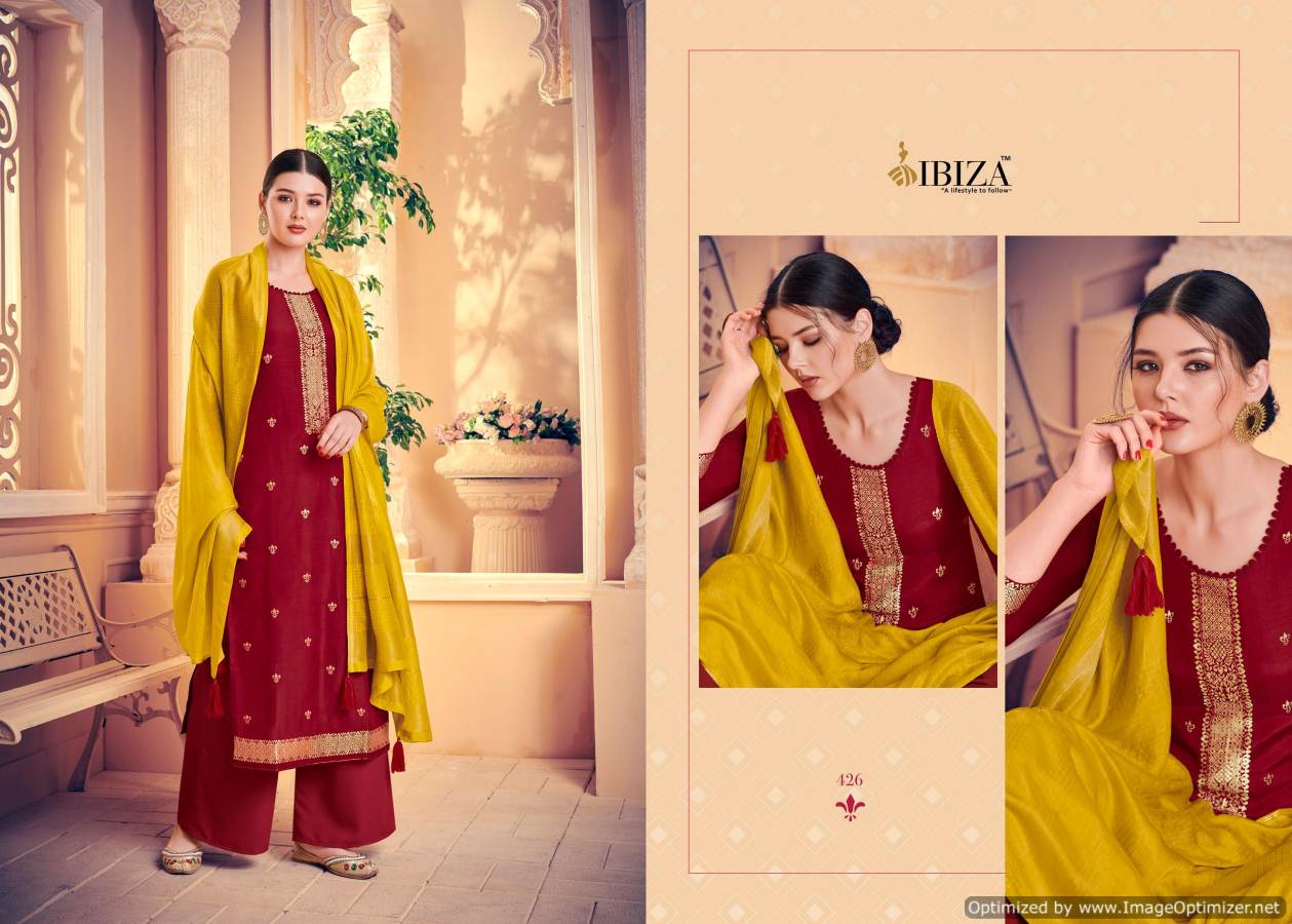 Ibiza  Present Afroze 2 Pure Viscose Silk Jacquard Designer Dress Material