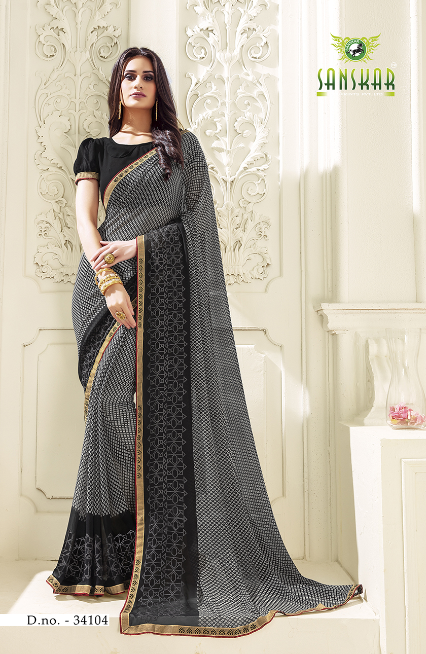 Sanskar Presents Blossom Designer Georgette Worked Saree Collection