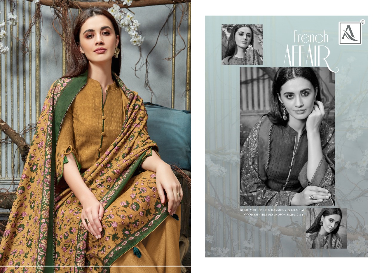 Alok Presents Silkina Pure Pashmina Designer Dress Material