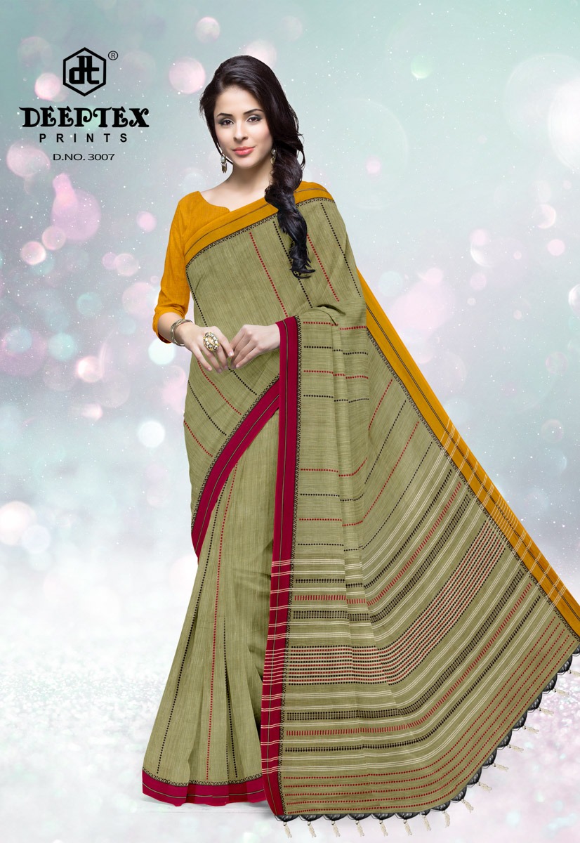 Deeptex Presents Ikkat Special 3 Pure Cotton Printed Saree