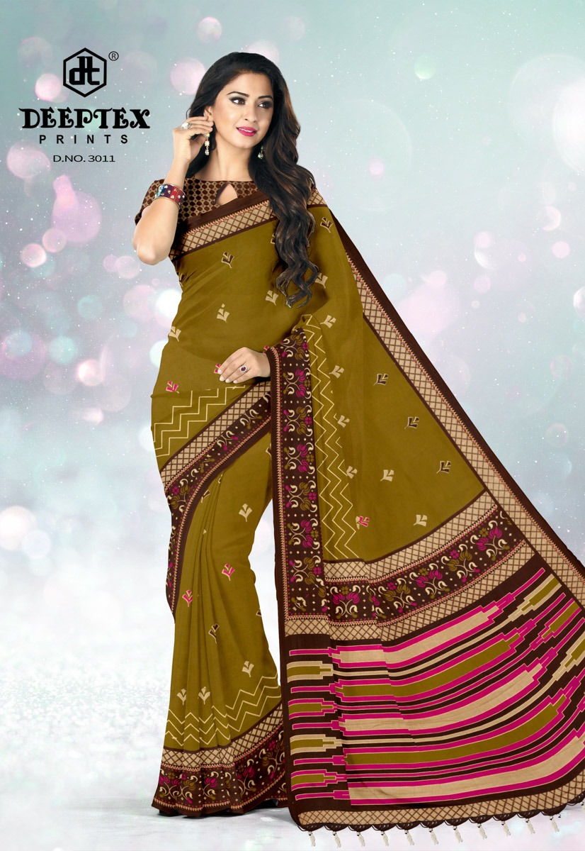 Deeptex Presents Ikkat Special 3 Pure Cotton Printed Saree