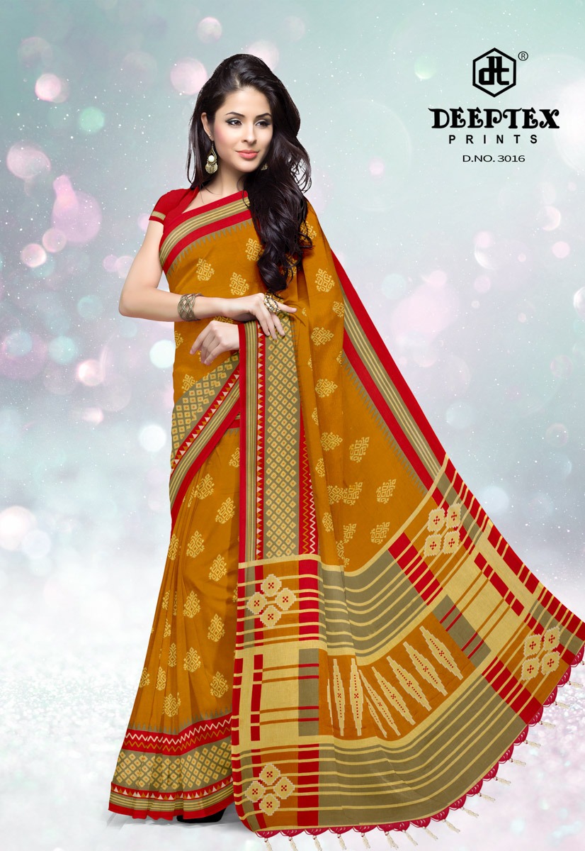 Deeptex Presents Ikkat Special 3 Pure Cotton Printed Saree