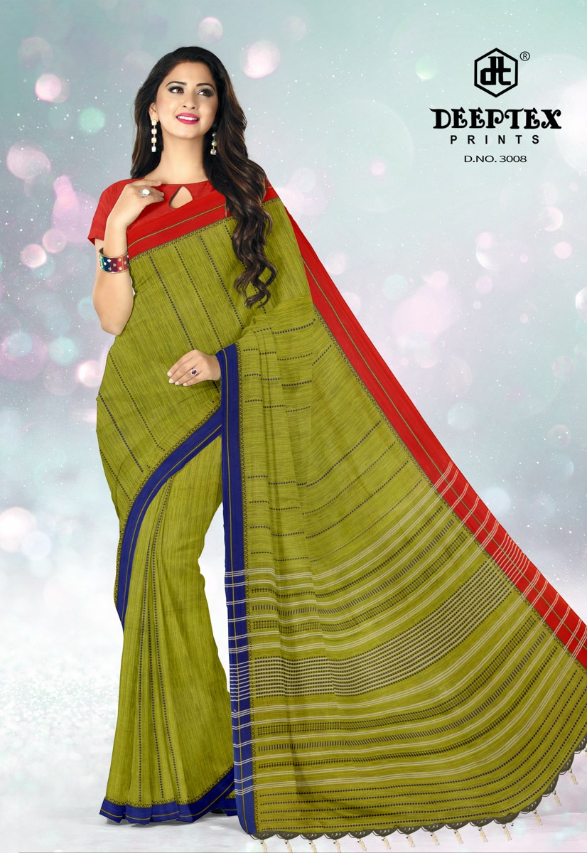 Deeptex Presents Ikkat Special 3 Pure Cotton Printed Saree