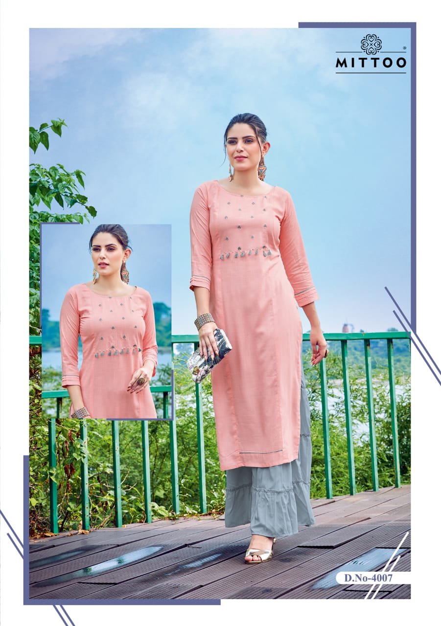Mittoo Present Zoori  Catalogue Designer Kurtis With Sharara