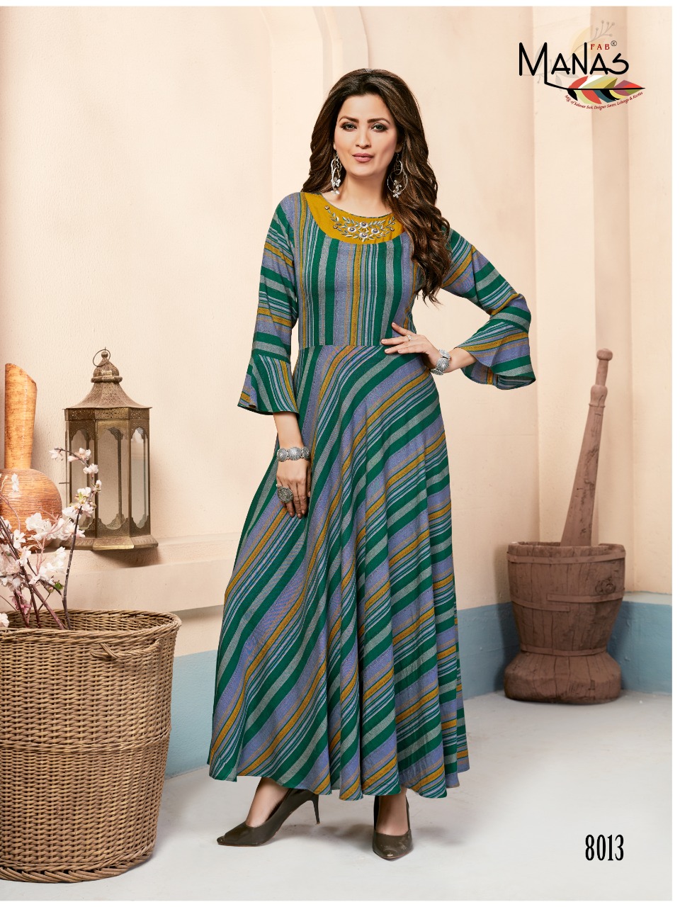 Manas Presents Classic Vol 2 Long Gown Types Kurtis Catalogue