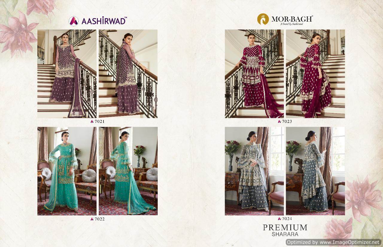 Aashirwad By Premium Sharara Designer Butterfly Net Salwar Suits