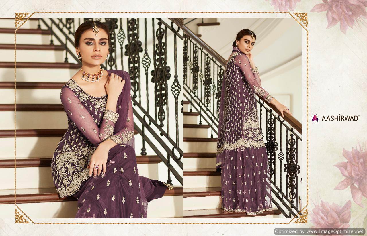 Aashirwad By Premium Sharara Designer Butterfly Net Salwar Suits