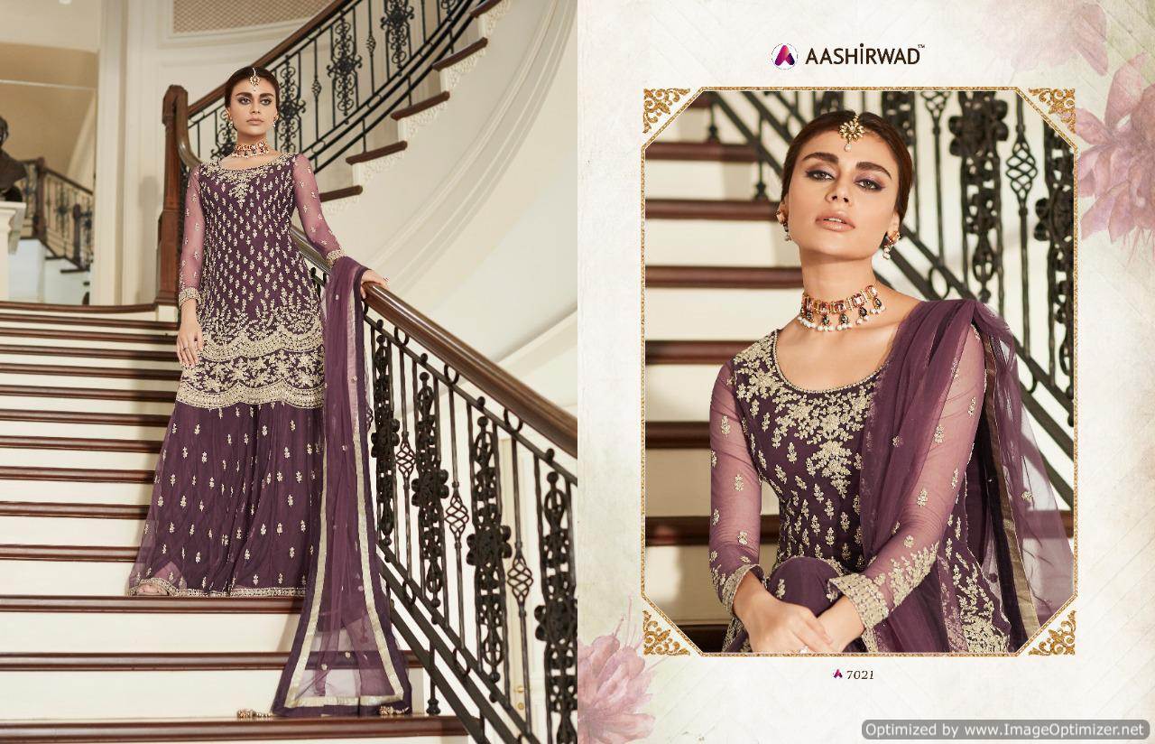 Aashirwad By Premium Sharara Designer Butterfly Net Salwar Suits