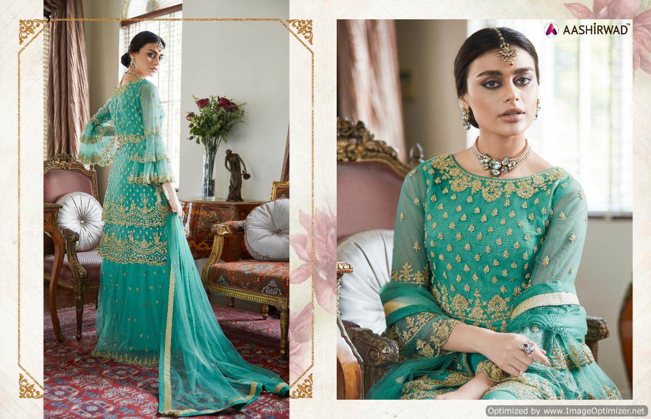 Aashirwad By Premium Sharara Designer Butterfly Net Salwar Suits