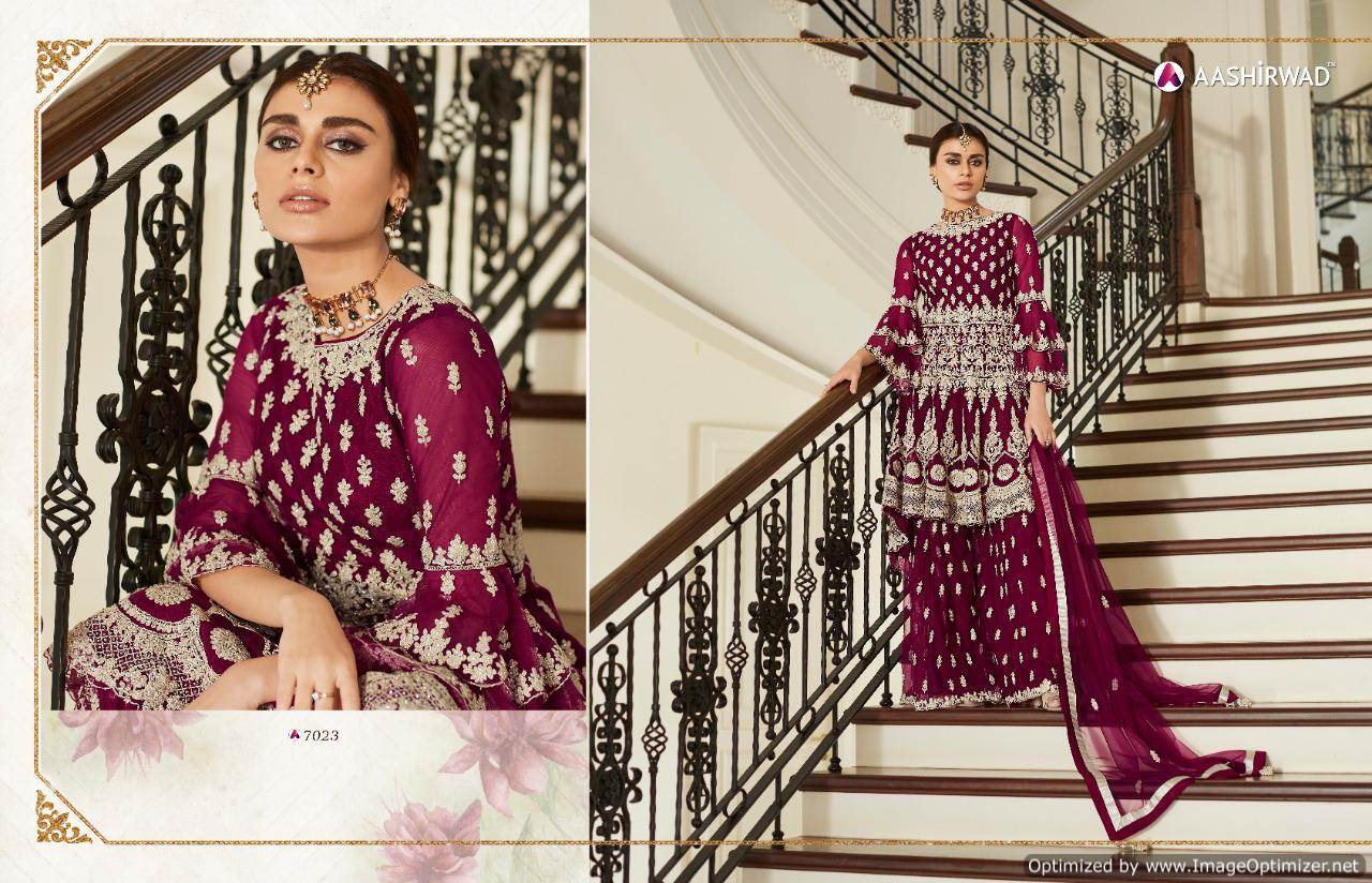 Aashirwad By Premium Sharara Designer Butterfly Net Salwar Suits